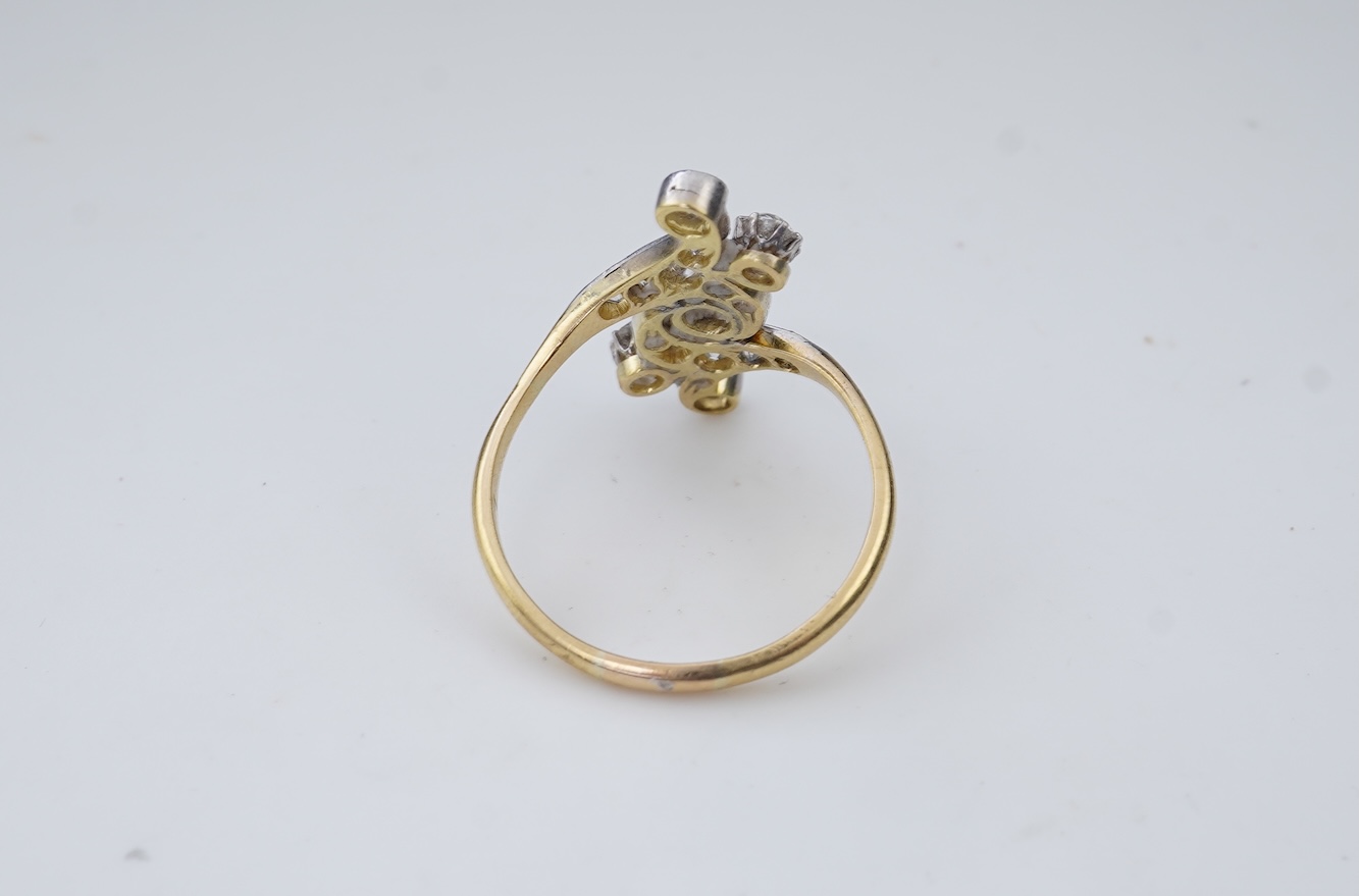 An Art Nouveau diamond ring, early 20th century